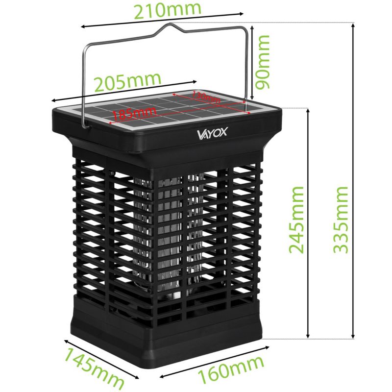 Lampa owadobójcza Vayox IKV-200 solarna akumulatorowa UV 2000V USB 1 szt.