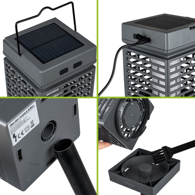 Lampa owadobójcza Vayox VA0335 solarna efekt płomienia UV 800V USB 1 szt.