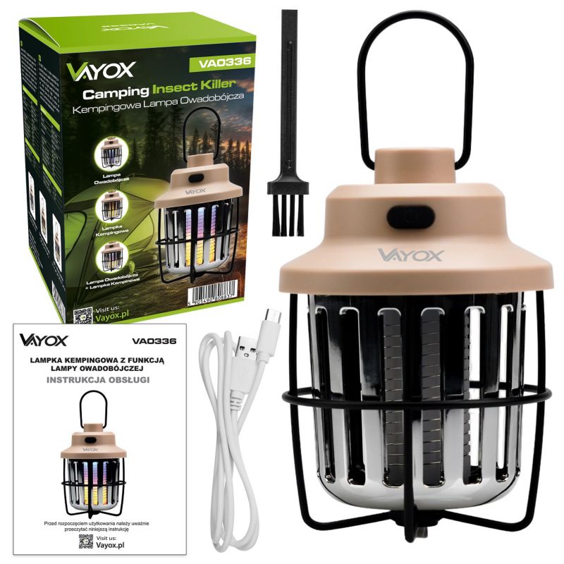 Lampa owadobójcza Vayox VA0336 efekt płomienia UV 800V 1 szt.