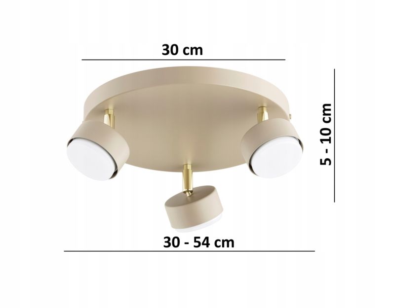 Lampa Plafon Żyrandol Elko-Lighting Mono Ecru 3x GX53 ecru 1 szt