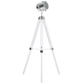 Lampa podłogowa Alzette Drewno Biały 1 szt.
