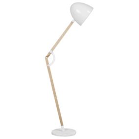 Lampa podłogowa Hetton Drewno Biały 1 szt.