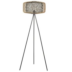 Lampa podłogowa Javari Drewno bambusowe Czarny 1 szt.