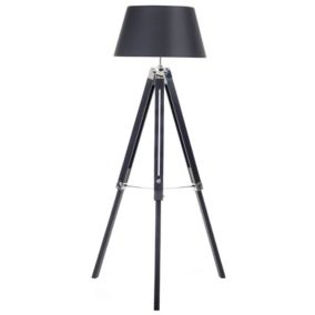 Lampa podłogowa Madeira Drewno Czarny 1 szt.