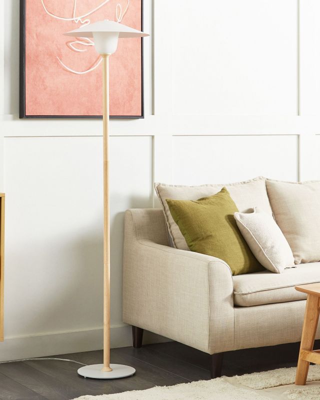 Lampa podłogowa Moppy Drewno Biały 1 szt.