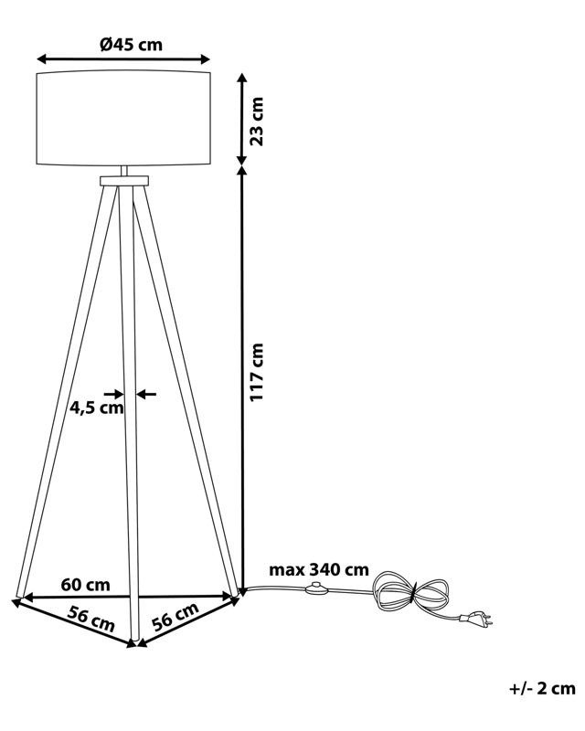 Lampa podłogowa Nitra Drewno Szary 1 szt.