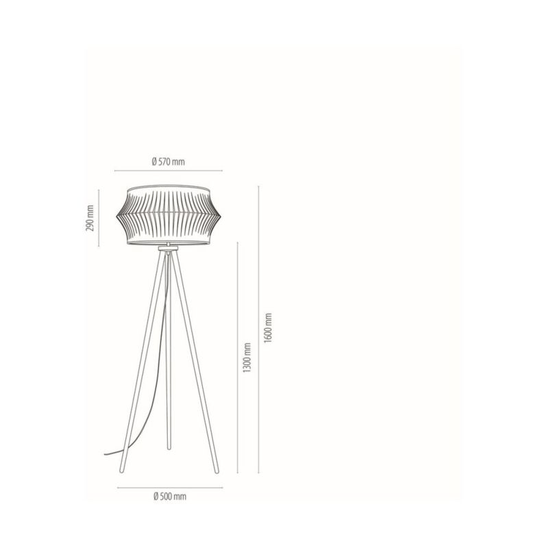 Lampa Podłogowa SPOT Light 1xE27 Max.40W Czarna Podstawa w Połączeniu z Szarym Abażurem, Polski Producent, 1 szt.