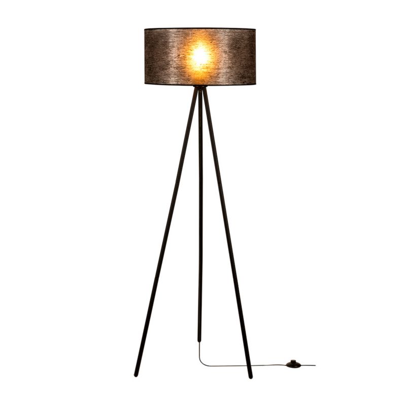 Lampa Podłogowa SPOT Light 1xE27 Max.40W Czarny Metalowy Trójnóg  z Czarnym Abażurem, Polski Producent, 1 szt.