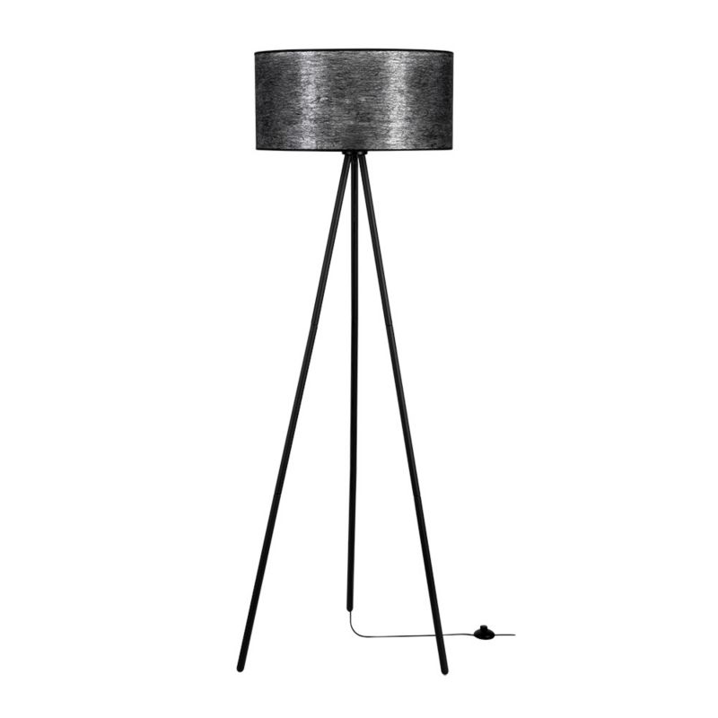 Lampa Podłogowa SPOT Light 1xE27 Max.40W Czarny Metalowy Trójnóg  z Czarnym Abażurem, Polski Producent, 1 szt.