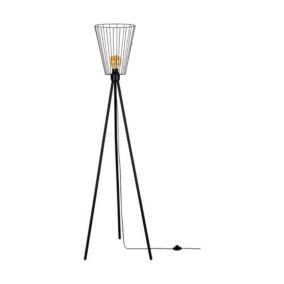 Lampa Podłogowa SPOT Light 1xE27 Max.40W Klasyczna Czarna Podstawa z Eleganckim Czarnym Kloszem, Polski Producent 1 szt.