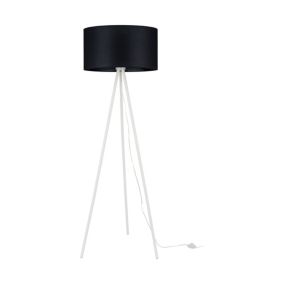 Lampa Podłogowa SPOT Light 1xE27 Max.40W Klasyczny Duet Czerni i Bieli, Polski Producent, 1 szt.