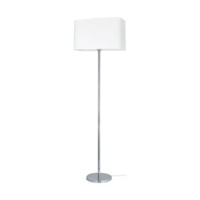 Lampa Podłogowa SPOT Light 1xE27 Max.40W Kompozycja Chromu w Połączeniu z Białym Abażurem, Polski Producent, 1 szt.