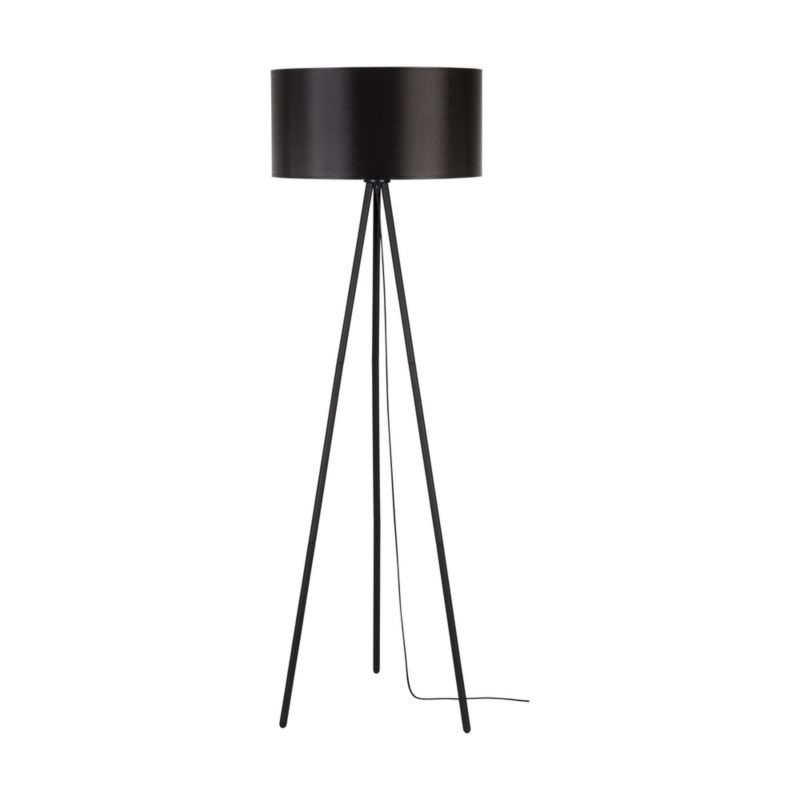 Lampa Podłogowa SPOT Light 1xE27 Max.40W Kompozycja Czarnej Podstawy z Eleganckim Czarnym Abażurem, 1 szt.