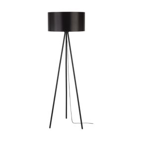 Lampa Podłogowa SPOT Light 1xE27 Max.40W Kompozycja Czarnej Podstawy z Eleganckim Czarnym Abażurem, 1 szt.