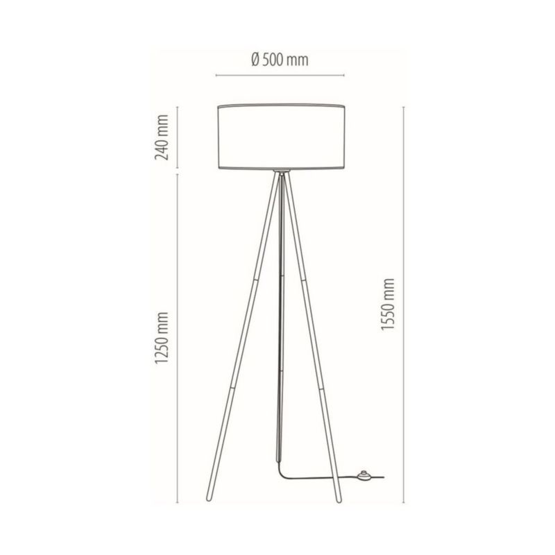 Lampa Podłogowa SPOT Light 1xE27 Max.40W Kompozycja Czarnej Podstawy z Eleganckim Czarnym Abażurem, 1 szt.