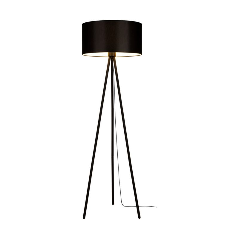 Lampa Podłogowa SPOT Light 1xE27 Max.40W Kompozycja Czarnej Podstawy z Eleganckim Czarnym Abażurem, 1 szt.