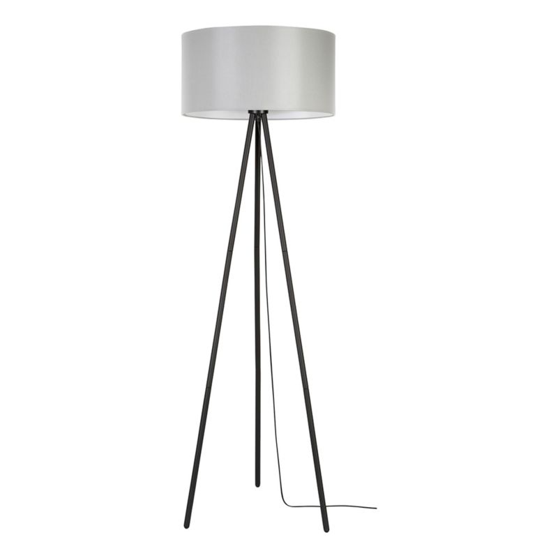 Lampa Podłogowa SPOT Light 1xE27 Max.40W Kompozycja Czarnej Podstawy z Klasycznym Szarym Abażurem, 1 szt.