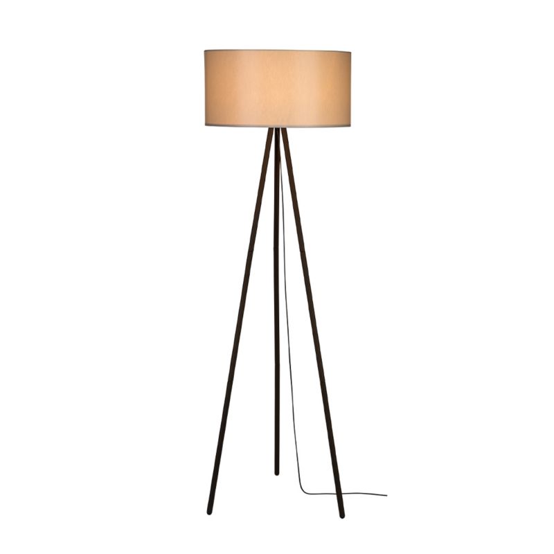 Lampa Podłogowa SPOT Light 1xE27 Max.40W Kompozycja Czarnej Podstawy z Klasycznym Szarym Abażurem, 1 szt.