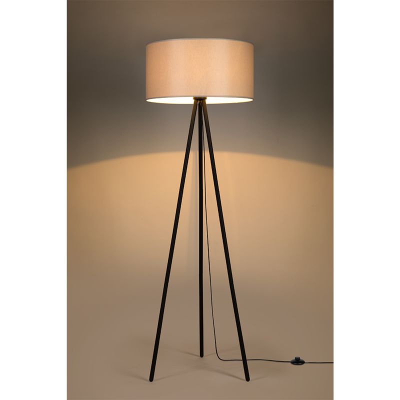 Lampa Podłogowa SPOT Light 1xE27 Max.40W Kompozycja Czarnej Podstawy z Klasycznym Szarym Abażurem, 1 szt.