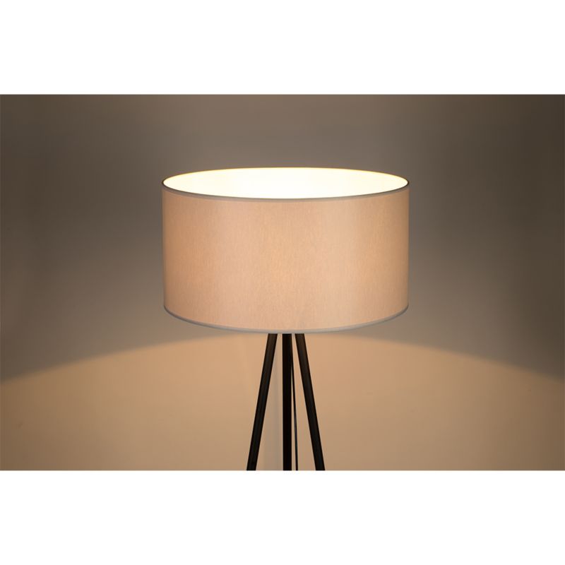 Lampa Podłogowa SPOT Light 1xE27 Max.40W Kompozycja Czarnej Podstawy z Klasycznym Szarym Abażurem, 1 szt.