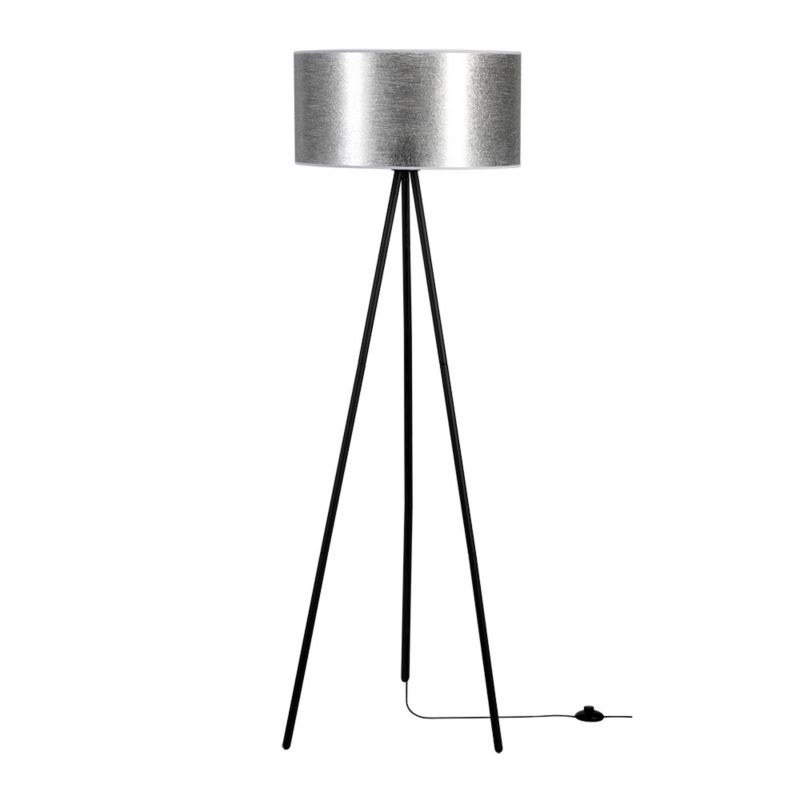 Lampa Podłogowa SPOT Light 1xE27 Max.40W Kompozycja Czarnej Podstawy z Srebrnym Abażurem, Polski Producent, 1 szt.