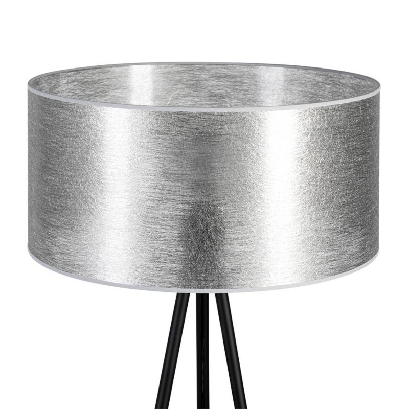 Lampa Podłogowa SPOT Light 1xE27 Max.40W Kompozycja Czarnej Podstawy z Srebrnym Abażurem, Polski Producent, 1 szt.