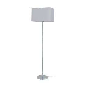 Lampa Podłogowa SPOT Light 1xE27 Max.40W Połączenie Chromu z Eleganckim Szarym Abażurem, Polski Producent, 1 szt.