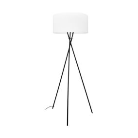 Lampa Podłogowa SPOT Light 1xE27 Max.60W Czarna Podstawa z Białym Abażurem, Polski Producent 1szt.
