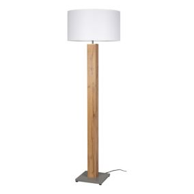 Lampa Podłogowa SPOT Light 1xE27 Max.60W Dębowa Okleina w Połączeniu z Białym Abażurem, Polski Producent, 1 szt.