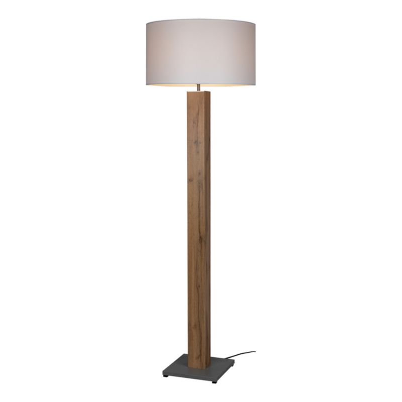 Lampa Podłogowa SPOT Light 1xE27 Max.60W Dębowa Okleina w Połączeniu z Białym Abażurem, Polski Producent, 1 szt.