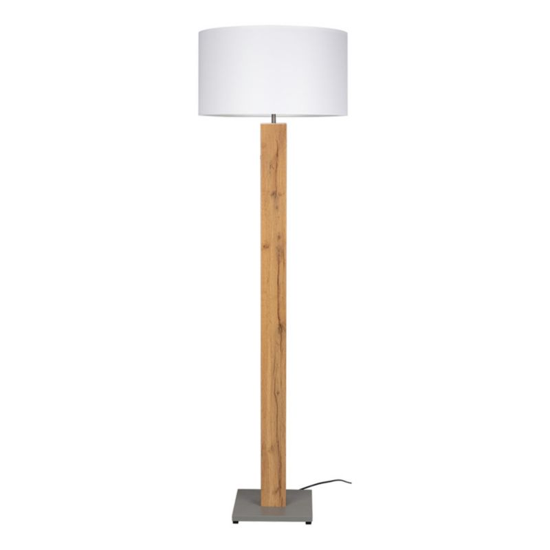 Lampa Podłogowa SPOT Light 1xE27 Max.60W Dębowa Okleina w Połączeniu z Białym Abażurem, Polski Producent, 1 szt.