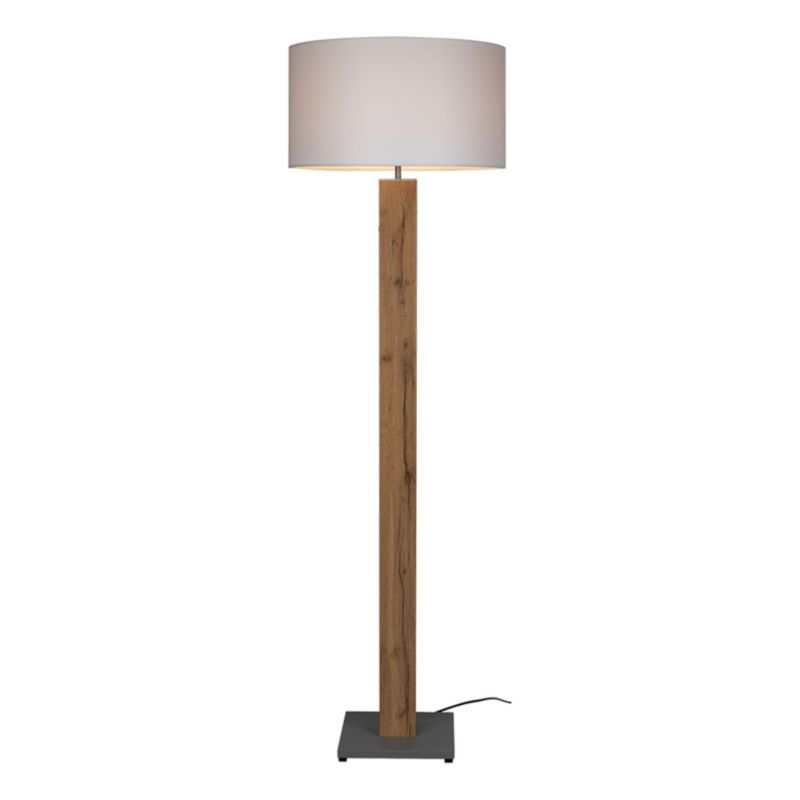 Lampa Podłogowa SPOT Light 1xE27 Max.60W Dębowa Okleina w Połączeniu z Białym Abażurem, Polski Producent, 1 szt.