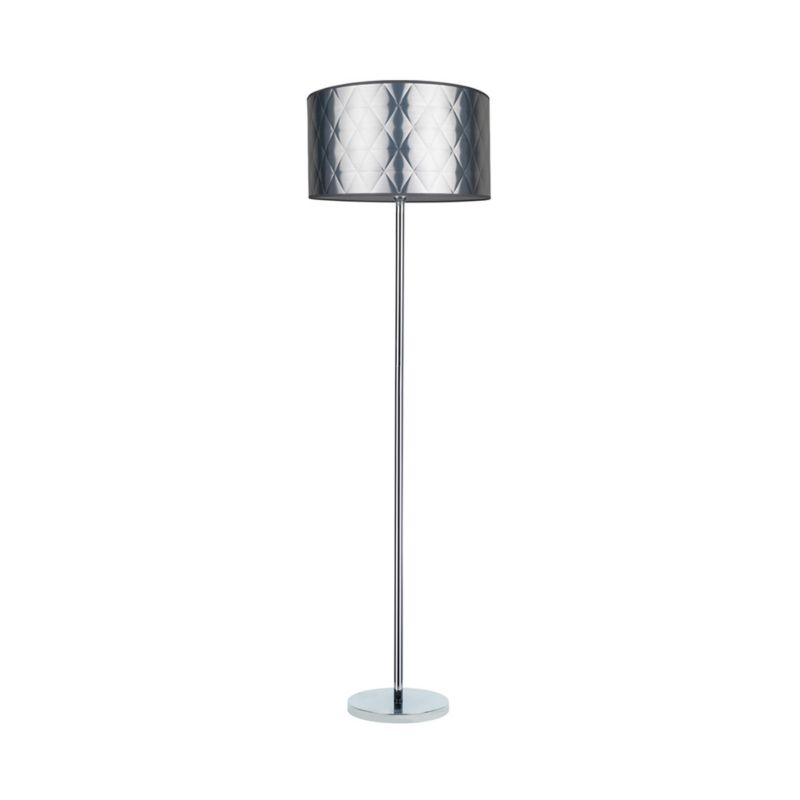 Lampa Podłogowa SPOT Light  1xE27 Max.60W Eleganckie Połączenie Chromu z Srebrną Tkaniną, Polski Producent, 1 szt.
