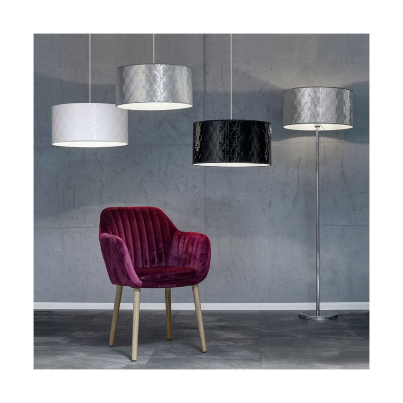 Lampa Podłogowa SPOT Light  1xE27 Max.60W Eleganckie Połączenie Chromu z Srebrną Tkaniną, Polski Producent, 1 szt.