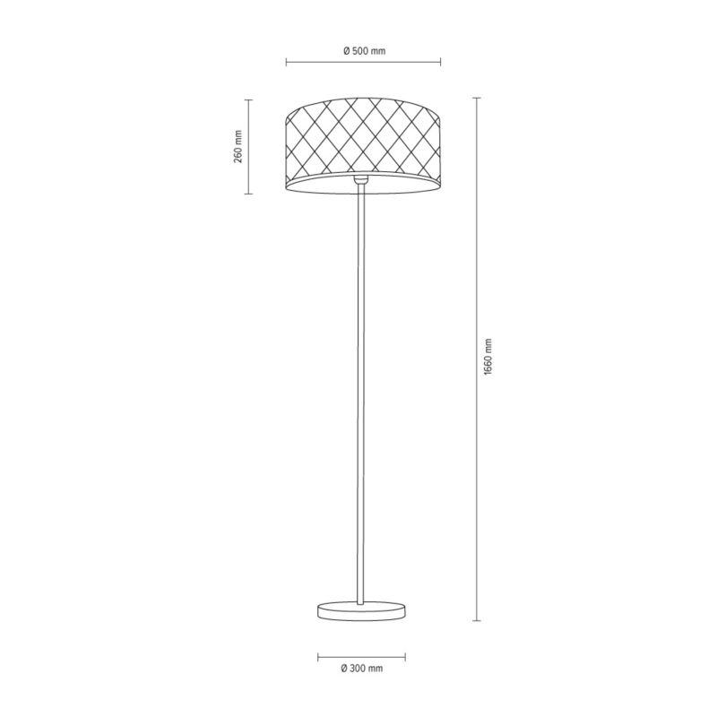 Lampa Podłogowa SPOT Light  1xE27 Max.60W Eleganckie Połączenie Chromu z Srebrną Tkaniną, Polski Producent, 1 szt.