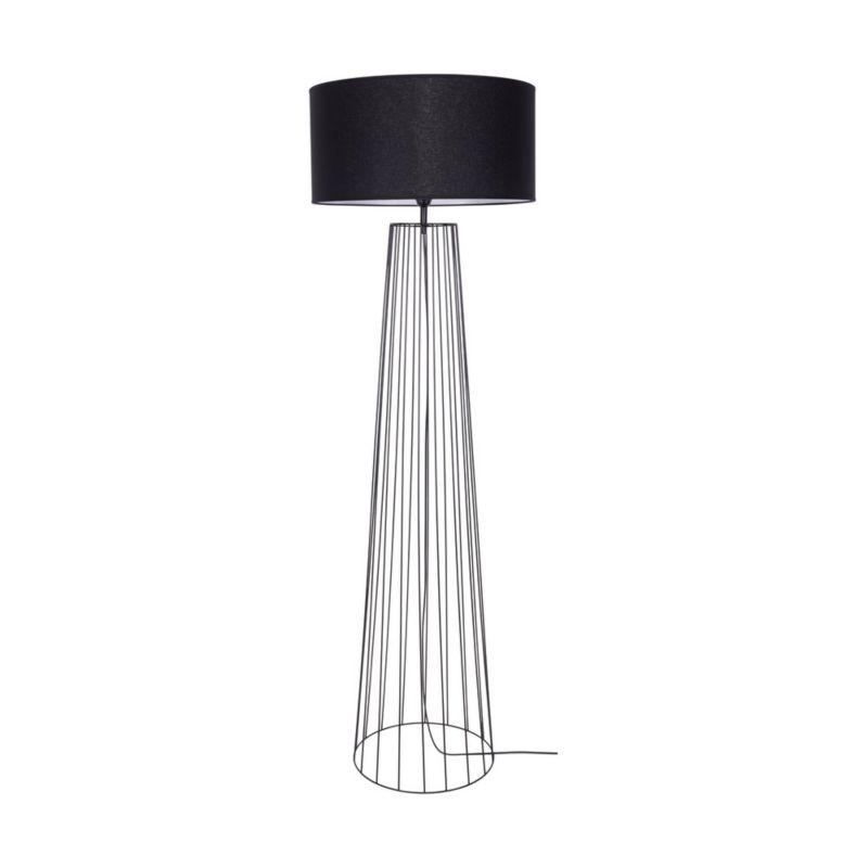 Lampa Podłogowa SPOT Light 1xE27 Max.60W Klasyczna Czarna Podstawa w Połączeniu z Czarnym Abażurem, 1 szt.