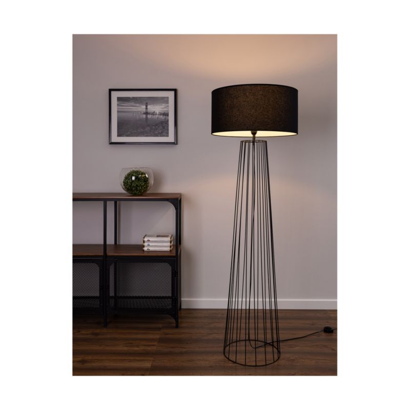 Lampa Podłogowa SPOT Light 1xE27 Max.60W Klasyczna Czarna Podstawa w Połączeniu z Czarnym Abażurem, 1 szt.