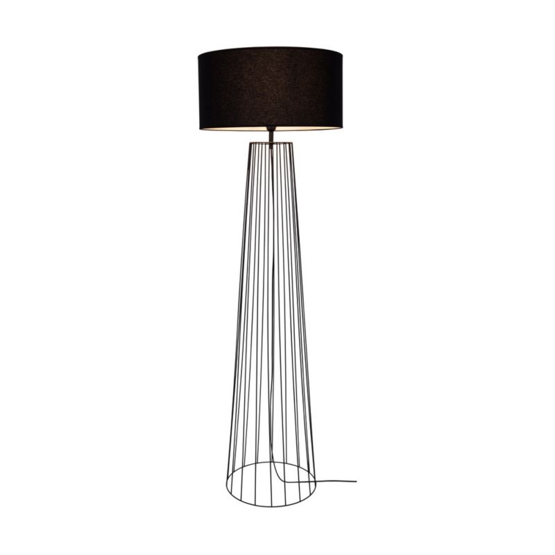Lampa Podłogowa SPOT Light 1xE27 Max.60W Klasyczna Czarna Podstawa w Połączeniu z Czarnym Abażurem, 1 szt.