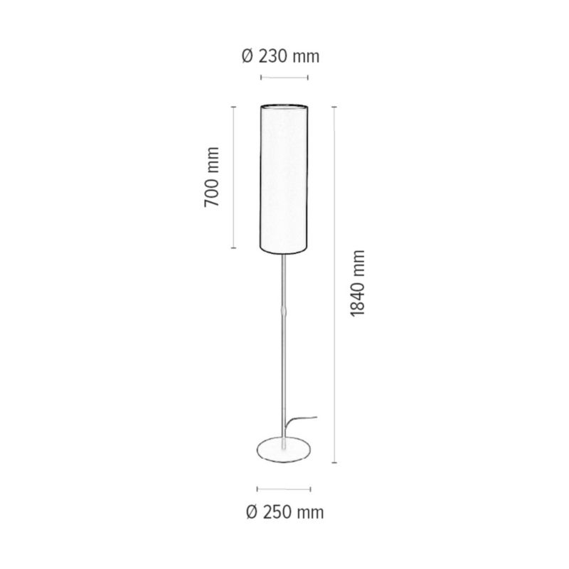 Lampa Podłogowa SPOT Light 1xE27 Max.60W Klasyczna Czarna Podstawa z Białym Abażurem, Polski Producent, 1 szt.