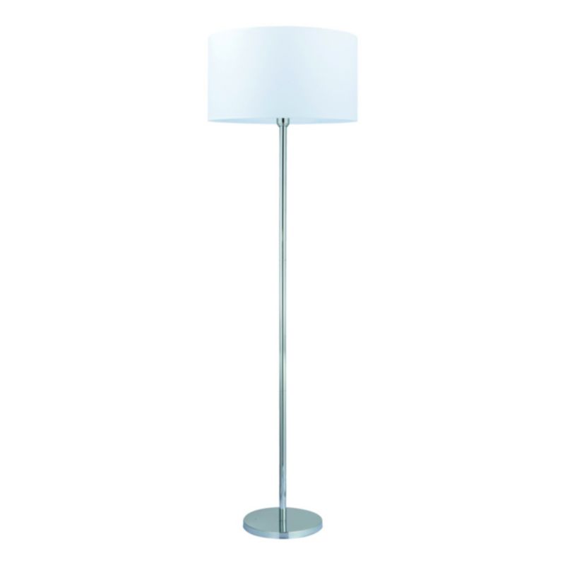 Lampa Podłogowa SPOT Light 1xE27 Max.60W Klasyczne Połączenie Chromu i Białego Abażuru, Polski Producent, 1 szt.