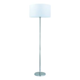 Lampa Podłogowa SPOT Light 1xE27 Max.60W Klasyczne Połączenie Chromu i Białego Abażuru, Polski Producent, 1 szt.
