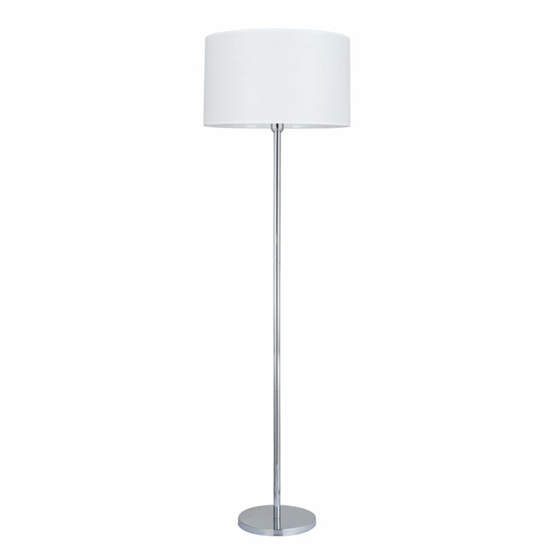 Lampa Podłogowa SPOT Light 1xE27 Max.60W Klasyczne Połączenie Chromu i Białego Abażuru, Polski Producent, 1 szt.