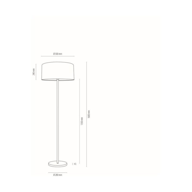 Lampa Podłogowa SPOT Light 1xE27 Max.60W Klasyczne Połączenie Chromu i Białego Abażuru, Polski Producent, 1 szt.