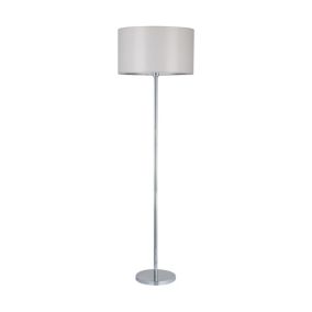 Lampa Podłogowa SPOT Light 1xE27 Max.60W Połączenie Chromu z Klasycznym Szarym Abażurem, Polski Producent, 1 szt.