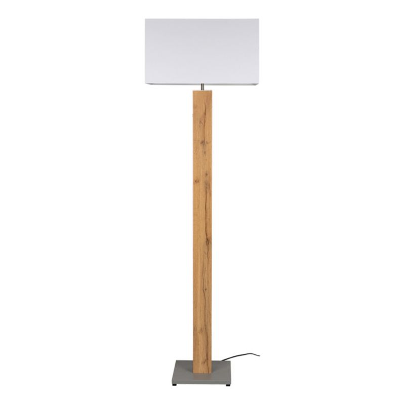 Lampa Podłogowa SPOT Light 1xE27 Max.60W Połączenie Dębowej Okleiny z Białym Abażurem, Polski Producent, 1 szt.