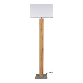 Lampa Podłogowa SPOT Light 1xE27 Max.60W Połączenie Dębowej Okleiny z Białym Abażurem, Polski Producent, 1 szt.