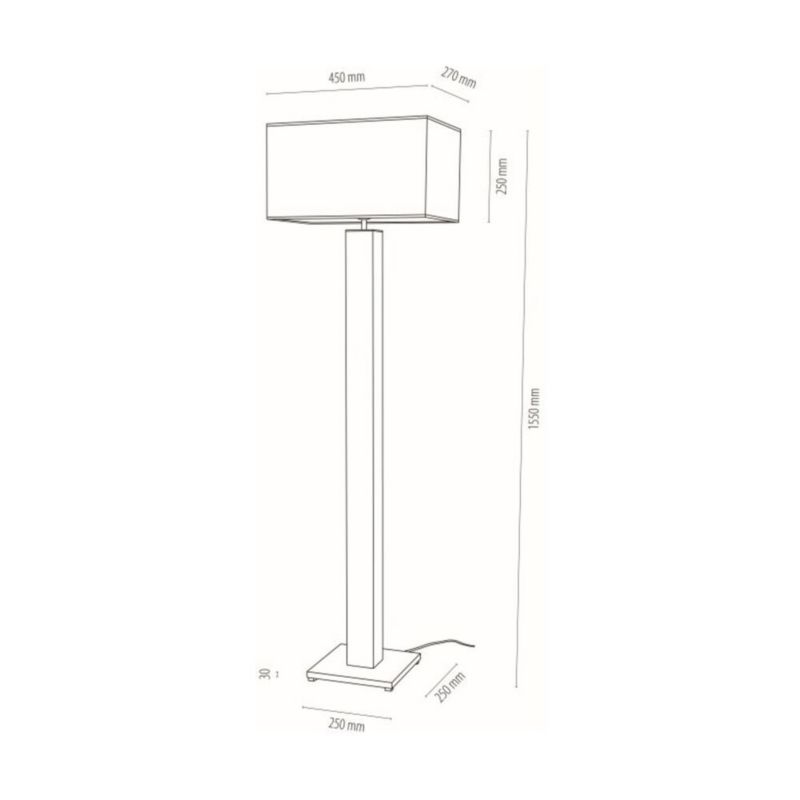 Lampa Podłogowa SPOT Light 1xE27 Max.60W Połączenie Dębowej Okleiny z Białym Abażurem, Polski Producent, 1 szt.