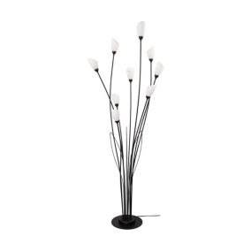 Lampa Podłogowa SPOT Light  9xG9 Max.6W LED Eleganckie Połączenie Czerni z Białym Szkłem Polski Producent 1 szt.