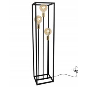Lampa podłogowa stojąca Light Home LH Cage 3x E27 60W czarny/złoty 1szt.