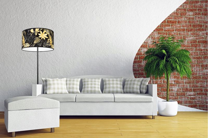Lampa podłogowa stojąca Light Home LH Gold Flowers 1x E27 60W 35cm metal czarny/złoty 1szt.